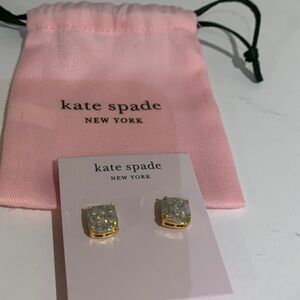 Kate Spade Cream Glitter Stud Earrings